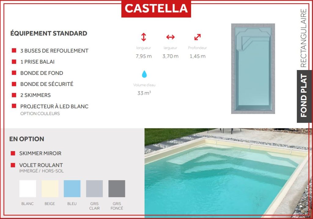 Piscine modèle Castella