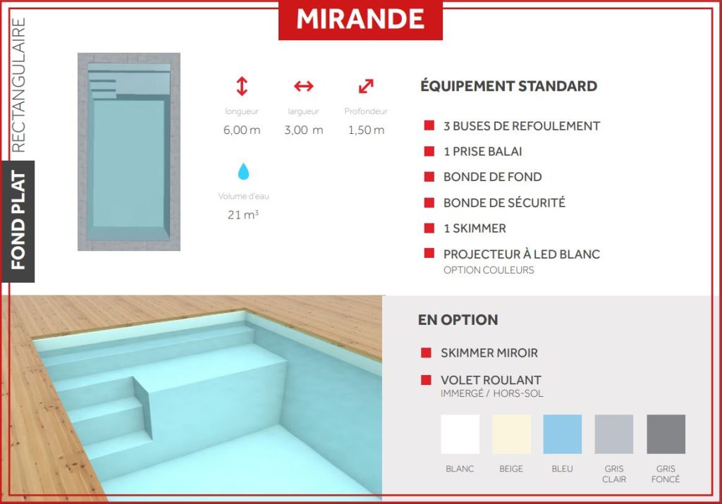 Piscine modèle Mirande